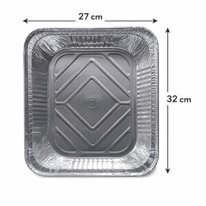 5 Foil Dishes, 3587 ml + Lid