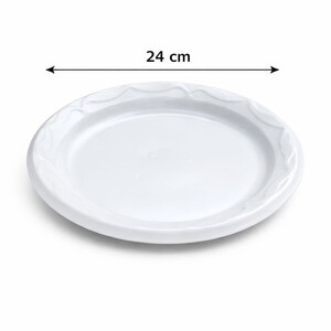 50 طبق بلاستيك أبيض كبير