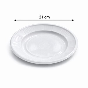 50 طبق بلاستيك أبيض صغير